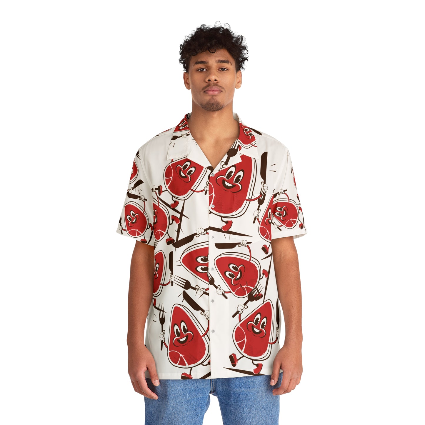 "Steak Man" Original Print Hawaiian Shirt