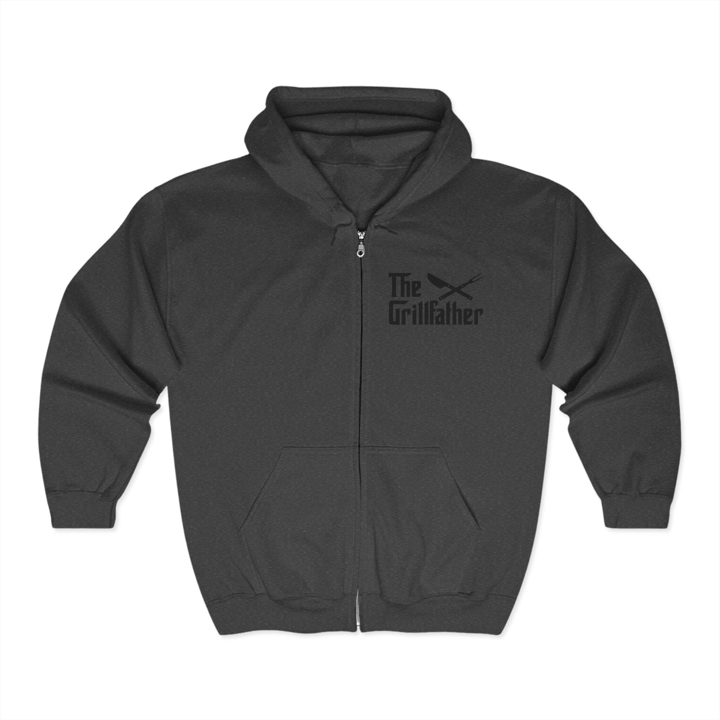 "The Grill Father" zip hoodie. Two sided