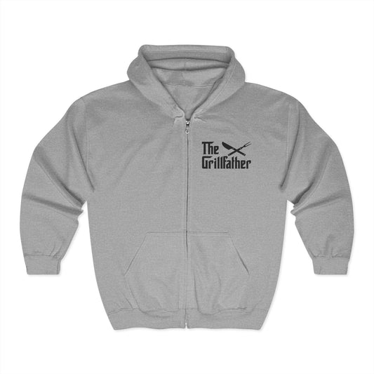 "The Grill Father" zip hoodie. Two sided