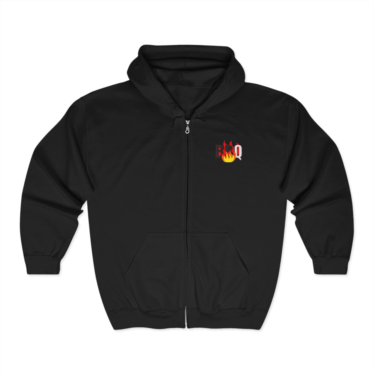 "BBQ" zip hoodie. Two sided